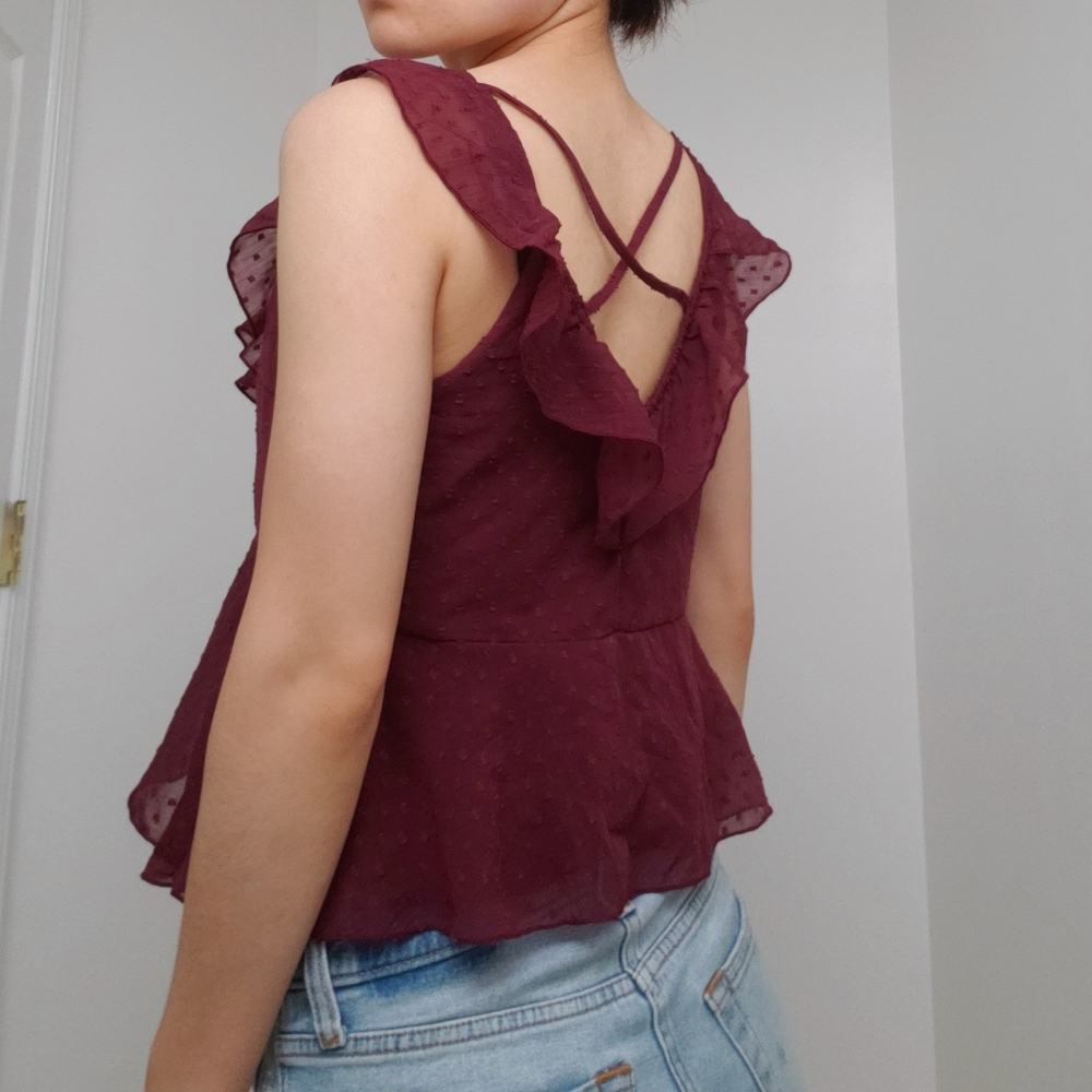 Ruffle V-Neck Shell - Picture 7 of 8